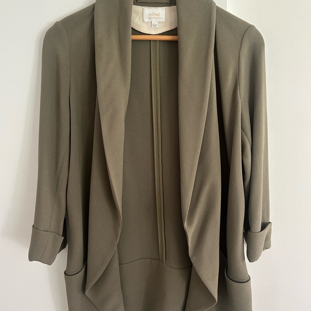 Wilfred Olive Draped Open-Front Blazer - Picture 1 of 2